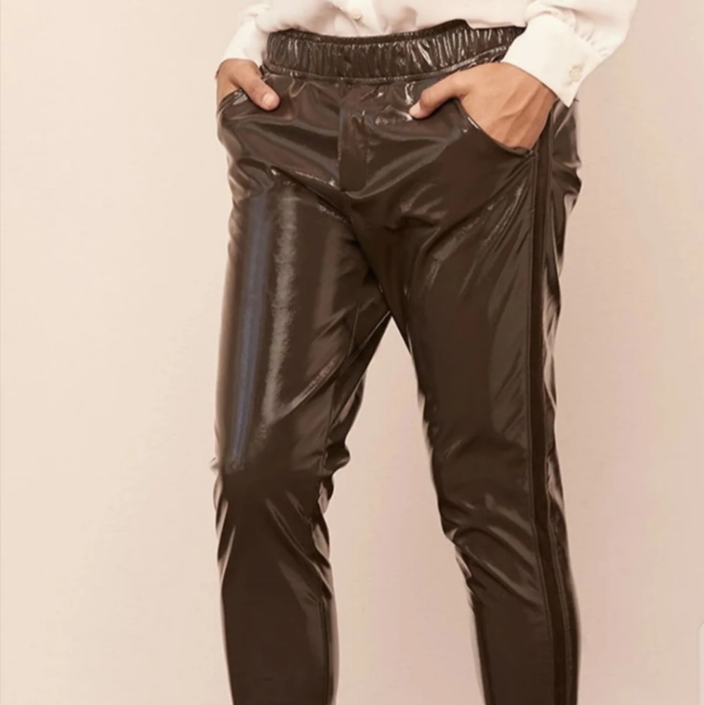 Vinyl cuff tappered joggers